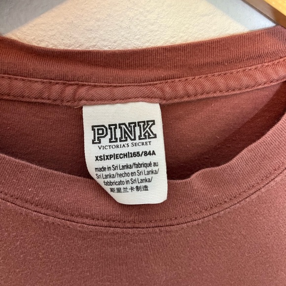 VS Pink Rust & Pink Floral Logo Graphic Long Sleeve Tee XS - Picture 4 of 6
